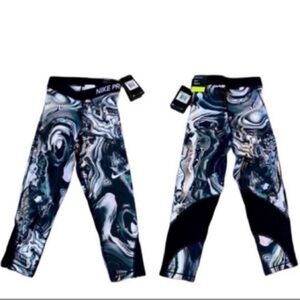 Nike ProFit Womans or Teens Marble Print Leggings - Black & White NWT